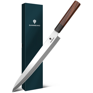 10 Inch Sushi Knife, High Carbon Japanese Steel Sashimi Knife, Japanese Knives for Fish Filleting & Slicing, Sushi Making Knives with Red Sandalwood Handle