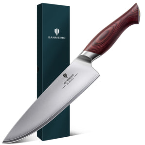 Chef Knife 8 Inch, High Carbon Japanese 10Cr15Mov Stainless Steel Kitchen Professional Cooking Knife, Ultra Sharp Japanese Knife with Ergonomic Pakkawood Handle